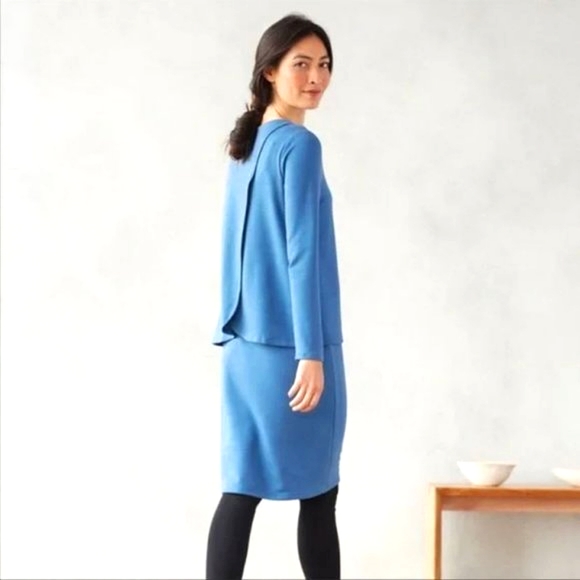 J. Jill Dresses & Skirts - J JILL Dress M Blue Opal Luxe TENCELL Pure Jill Knit Stretch Tiered